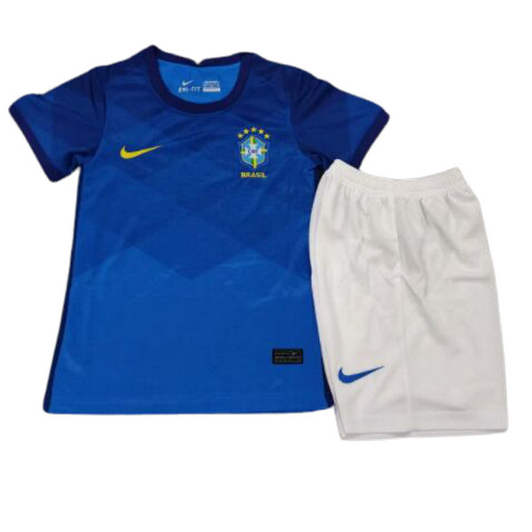 brésil exterieur maillots de foot 2020 bleu enfants