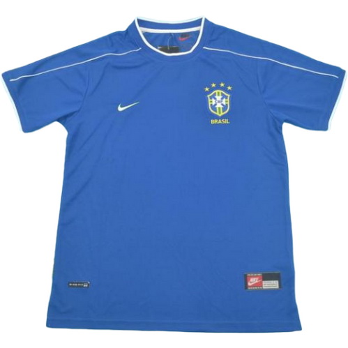 brésil exterieur maillots de foot copa mundial 1998 bleu homme
