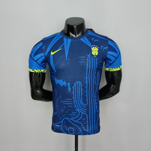 brésil maillots de foot 2022-2023 bleu player version homme