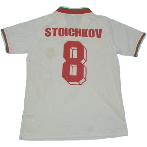 bulgaria domicile maillots de foot copa mundial 1994 stoichkov 8 blanc homme