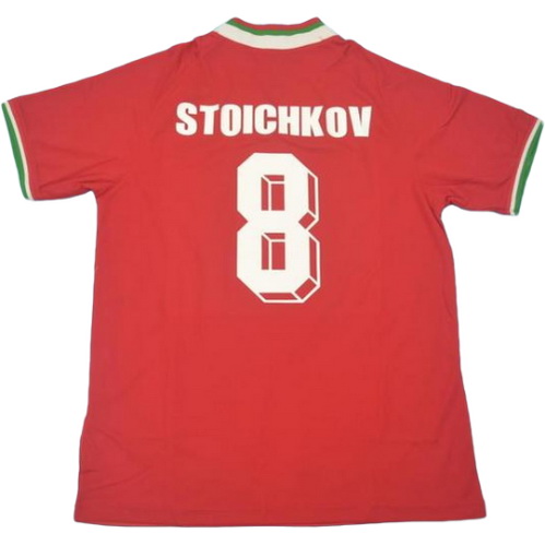 bulgaria exterieur maillots de foot copa mundial 1994 stoichkov 8 rouge homme