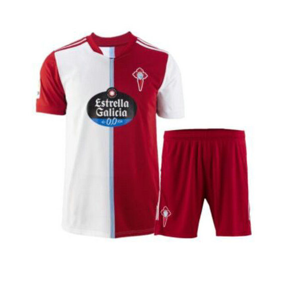 celta de vigo exterieur maillots de foot 2021 2022 rouge blanc enfants