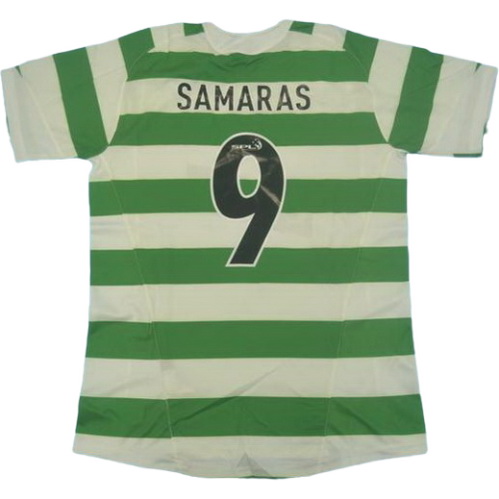 celtic glasgow domicile maillots de foot 2005-2006 samaras 9 vert blanc homme