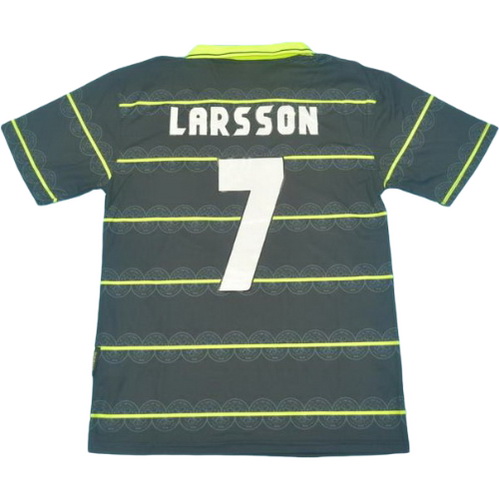 celtic glasgow exterieur maillots de foot 1996-1997 larsson 7 noir homme