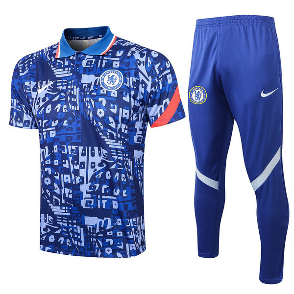 chelsea moda maillots polo de foot 2021 2022 ensemble bleu homme