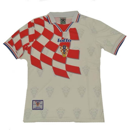 croatie domicile maillots de foot 1998 blanc homme