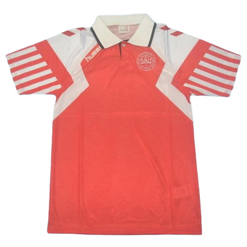 danemark domicile maillots de foot 1992 rouge homme