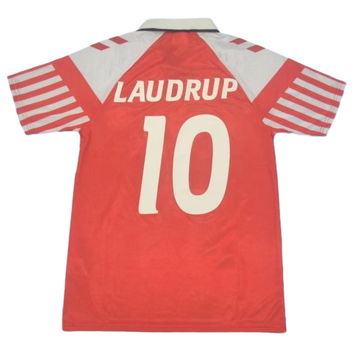 danemark domicile maillots de foot 1992 laudrup 10 rouge homme