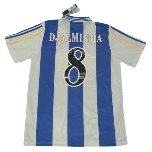 deportivo la corogne domicile maillots de foot 1999-2000 djalminha 8 bleu blanc homme