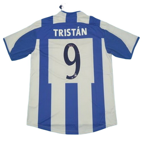 deportivo la corogne domicile maillots de foot 2003-2004 tristan 9 bleu blanc homme