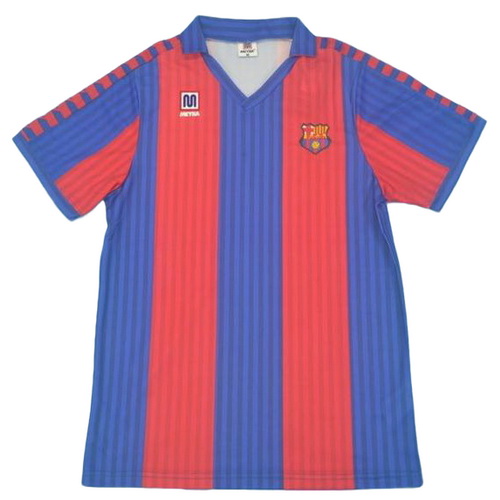fc barcelone domicile maillots de foot 1991-1992 rouge bleu homme