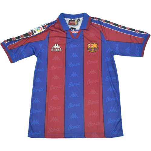 fc barcelone domicile maillots de foot 1996-1997 rouge bleu homme