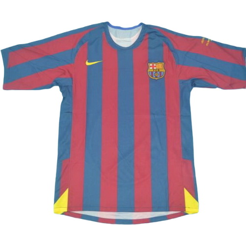 fc barcelone domicile maillots de foot 2005-2006 rouge bleu homme