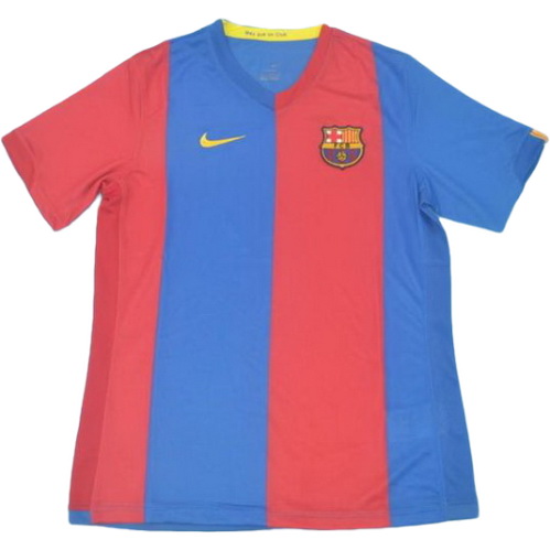 fc barcelone domicile maillots de foot 2006-2007 rouge bleu homme