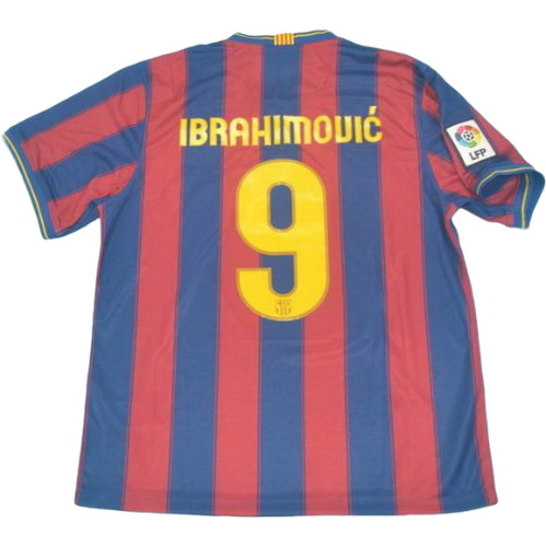 fc barcelone domicile maillots de foot 2009-2010 ibrahimouic 9 rouge bleu homme