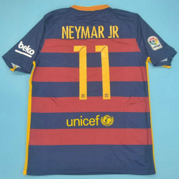 fc barcelone domicile maillots de foot 2015-2016 neymar 11 rouge homme