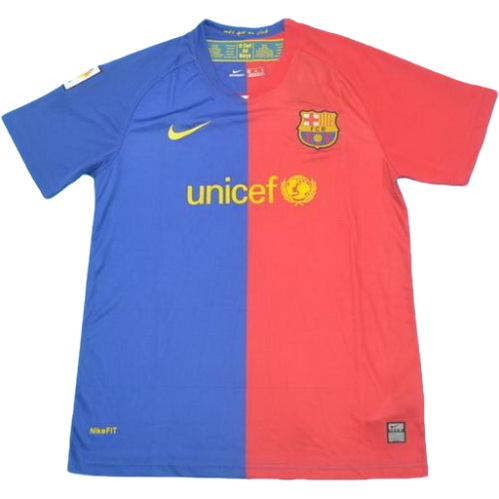 fc barcelone domicile maillots de foot lfp 2008-2009 rouge bleu homme