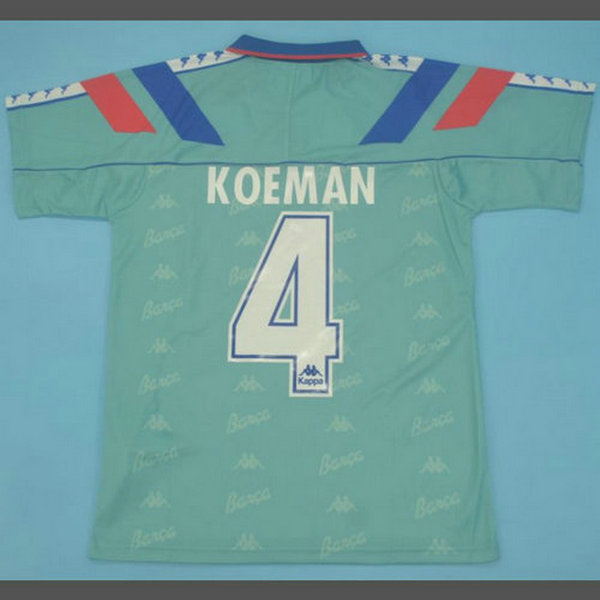 fc barcelone exterieur maillots de foot 1992-1995 koeman 4 bleu homme