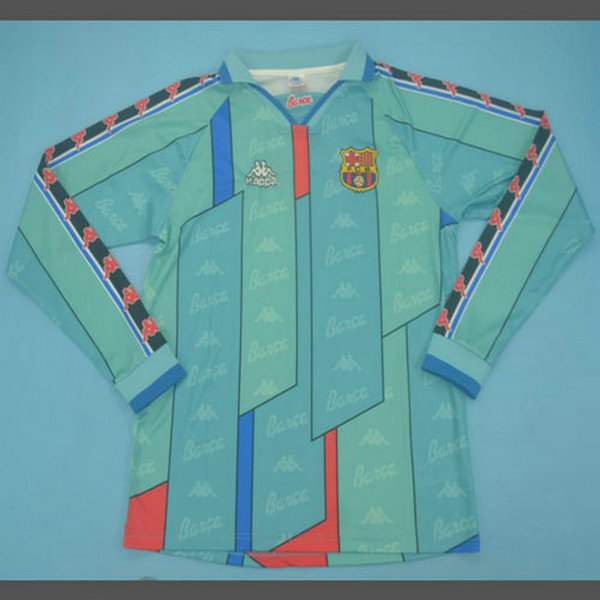 fc barcelone exterieur maillots de foot 1996-1997 manches longues bleu homme