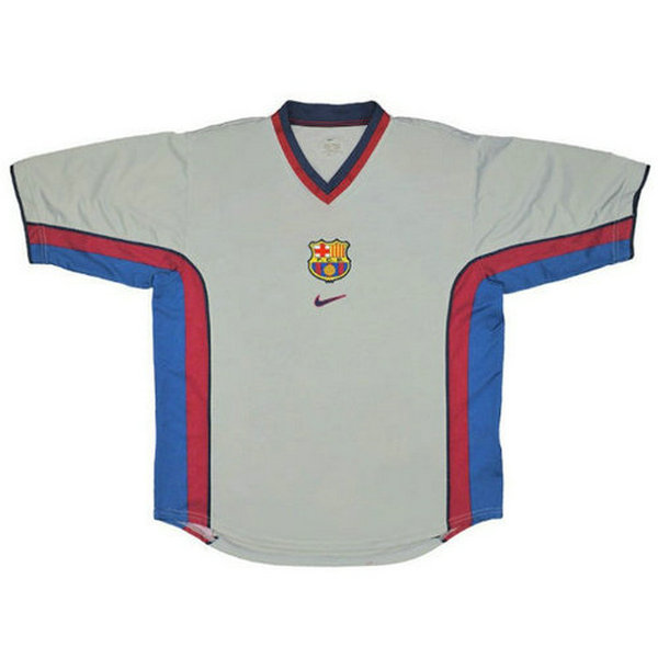 fc barcelone exterieur maillots de foot 2000-2001 gris homme