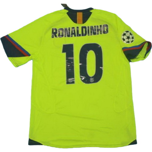 fc barcelone exterieur maillots de foot lfp 2005-2006 ronaldinho 10 vert homme