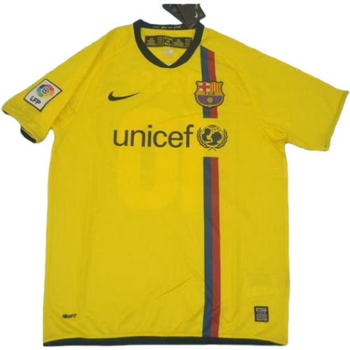 fc barcelone exterieur maillots de foot lfp 2008-2009 jaune homme