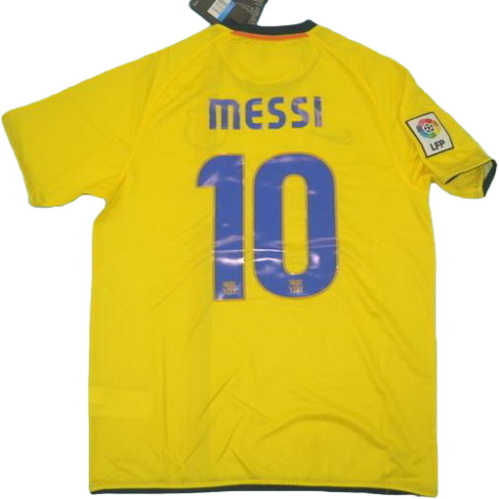 fc barcelone exterieur maillots de foot lfp 2008-2009 messi 10 jaune homme