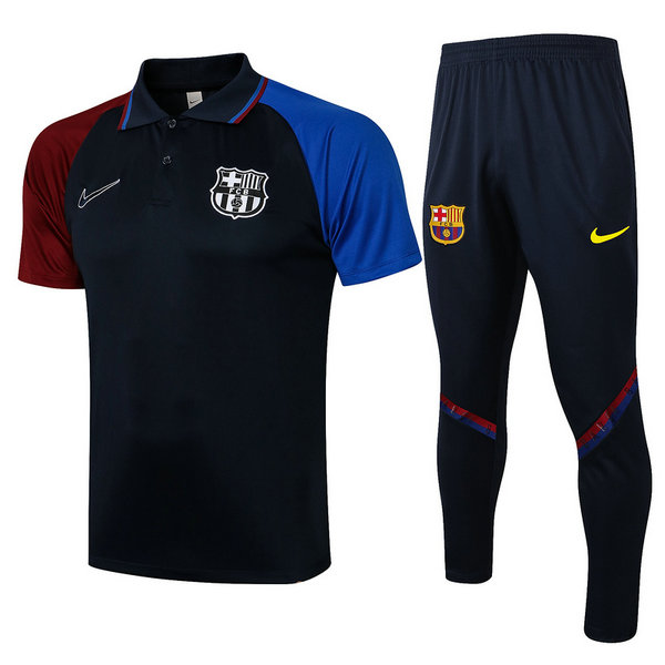 fc barcelone moda maillots polo de foot 2021 2022 ensemble bleu homme