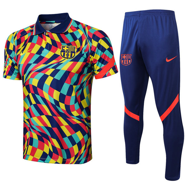 fc barcelone moda maillots polo de foot 2021 2022 ensemble colorful homme