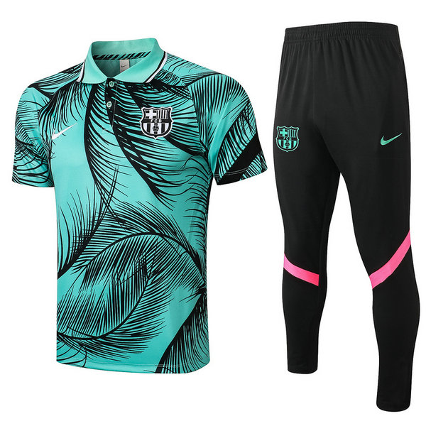 fc barcelone moda maillots polo de foot 2021 2022 ensemble vert homme