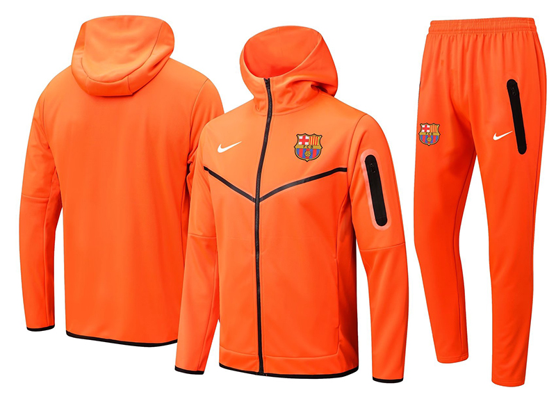 fc barcelone veste à capuche de foot 2022-2023 orange homme