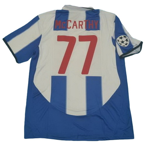 fc porto domicile maillots de foot 2003-2004 mccarthy 77 bleu blanc homme
