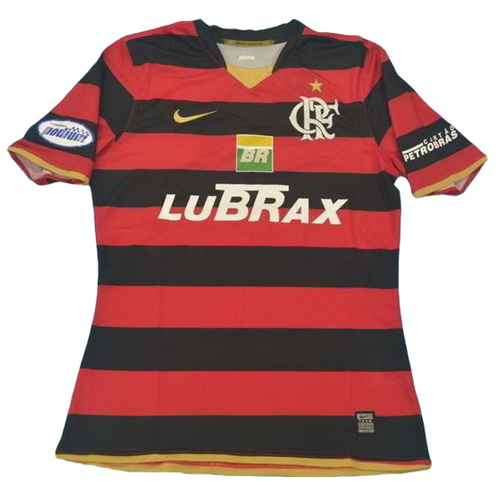 flamengo domicile maillots de foot br 2008 rouge noir homme