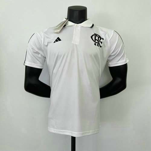 flamengo maillots polo de foot 2023-2024 blanc blanc homme