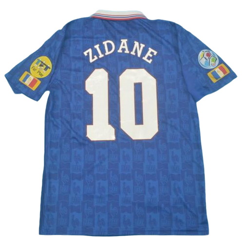 france domicile maillots de foot 1996 zidane 10 bleu homme