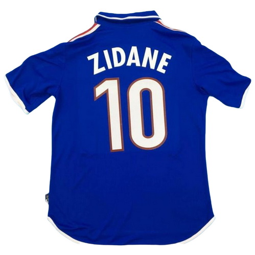 france domicile maillots de foot 2000 zidane 10 bleu homme