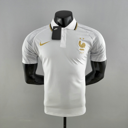 france maillots polo de foot 2022-2023 blanc homme