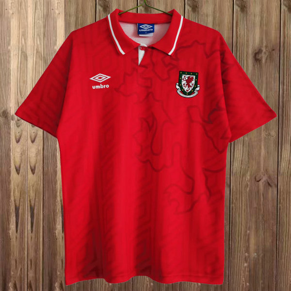 galles domicile maillots de foot 1992-1994 rouge homme
