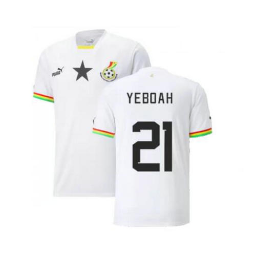 ghana domicile maillots de foot 2022 yeboah 21 homme