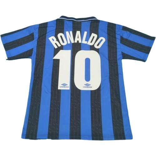 inter milan domicile maillots de foot 1997-1998 ronaldo 10 bleu homme