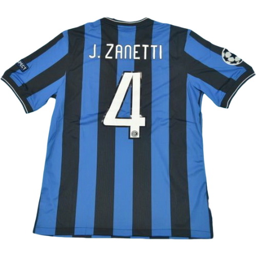 inter milan domicile maillots de foot ucl 2010-2011 j.zanetti 4 bleu homme