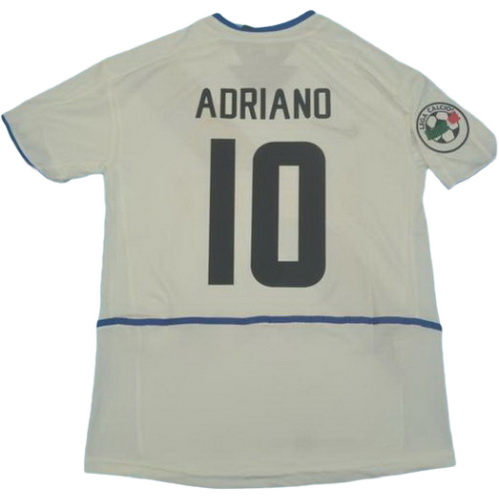 inter milan exterieur maillots de foot 2002-2003 adriano 10 blanc homme