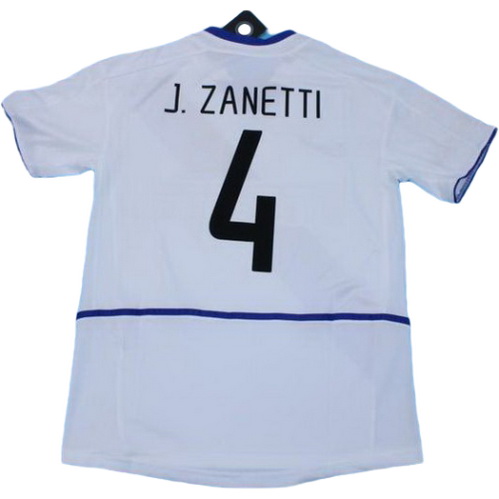 inter milan exterieur maillots de foot 2002-2003 j.zanetti 4 blanc homme