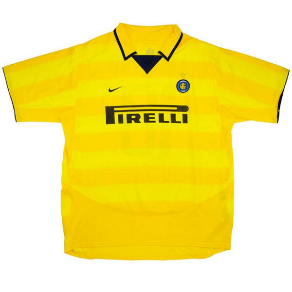 inter milan exterieur maillots de foot 2003-2004 jaune homme