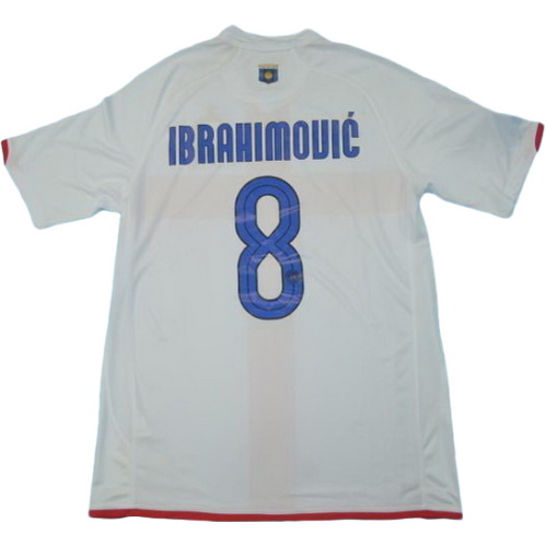 inter milan exterieur maillots de foot 2007-2008 ibrahimouic 8 blanc homme