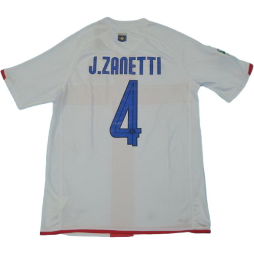 inter milan exterieur maillots de foot 2007-2008 j.zanetti 4 blanc homme