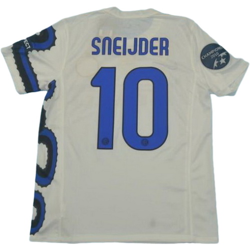 inter milan exterieur maillots de foot champions 2010 sneijder 10 blanc homme