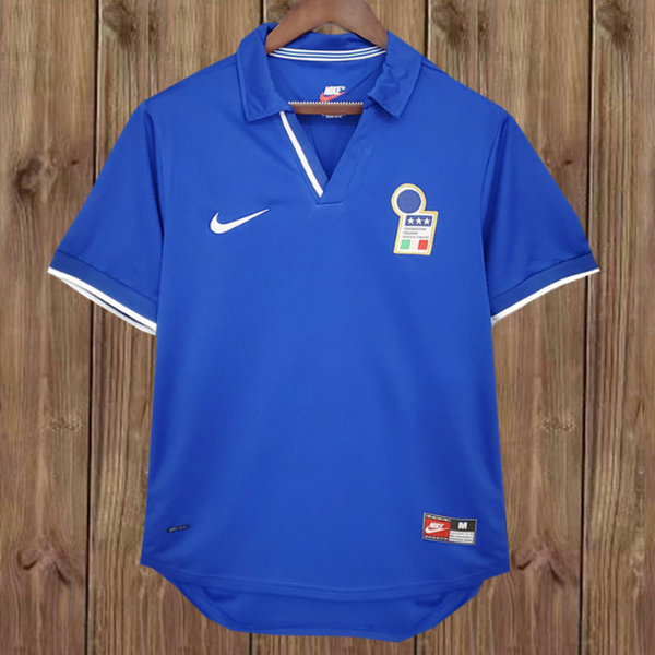 italie domicile maillots de foot 1998 bleu homme