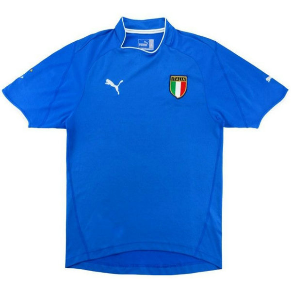 italie domicile maillots de foot 2003 bleu homme
