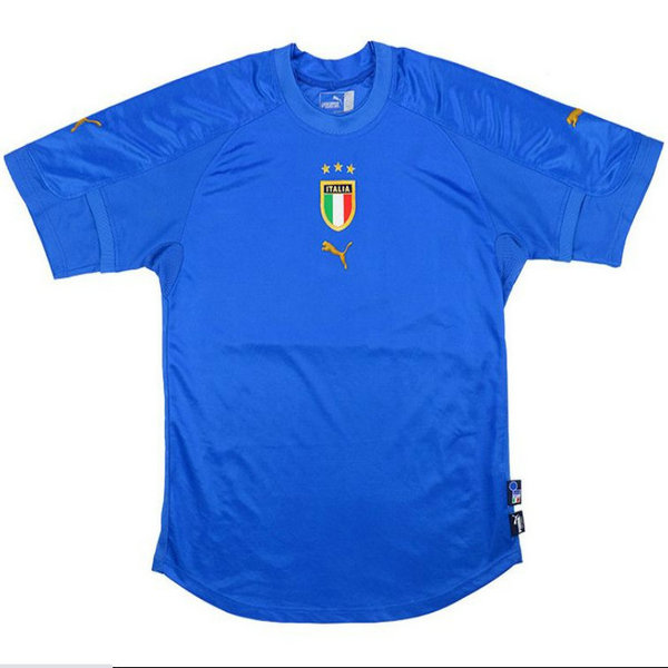 italie domicile maillots de foot 2004 bleu homme